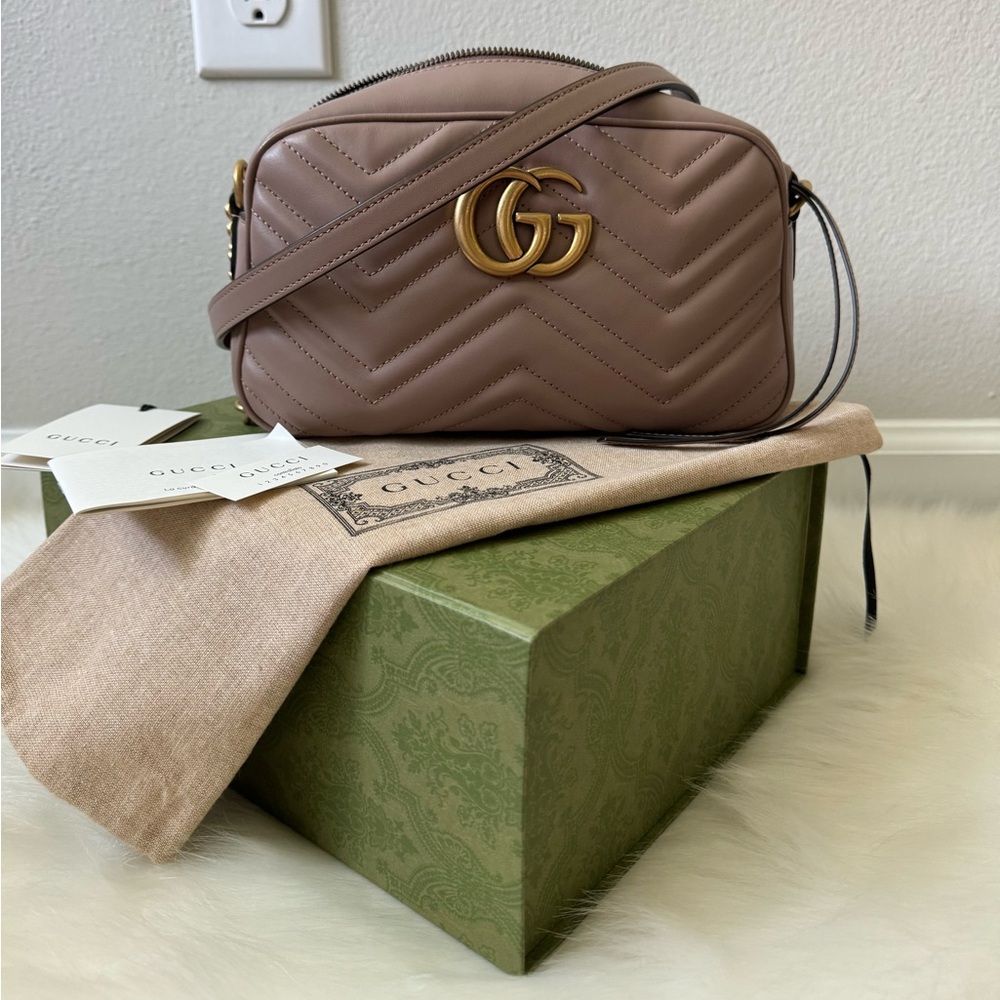 100 percent authentic Gucci Marmont bag in dusty pink